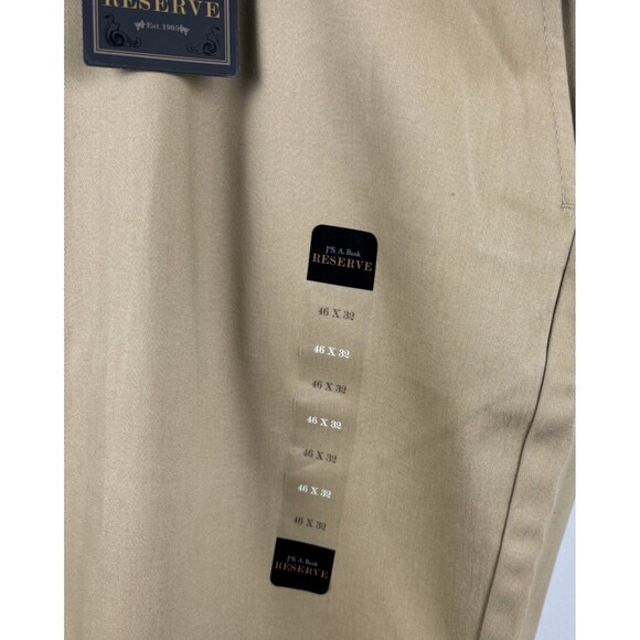 NWT Jos. A. Bank 46x32 Khaki Tan Cotton Reserve Tailored Fit Chino Mens Pants - Picture 5 of 5